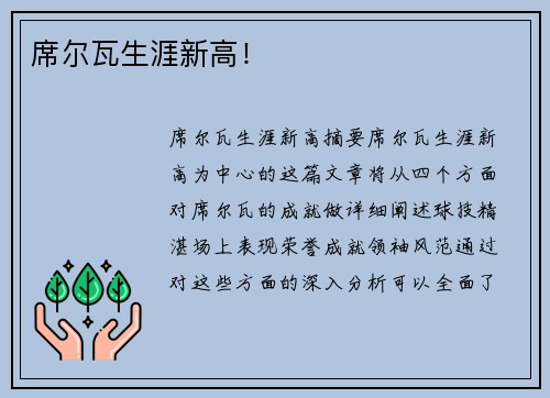 席尔瓦生涯新高！